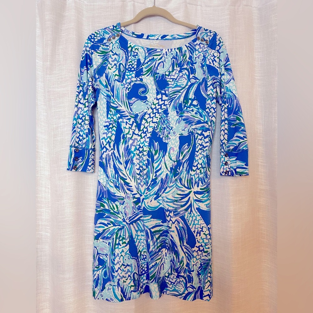 Lilly Pulitzer Women’s Sophie dress, size S, 3/4 sleeve, floral boat neck